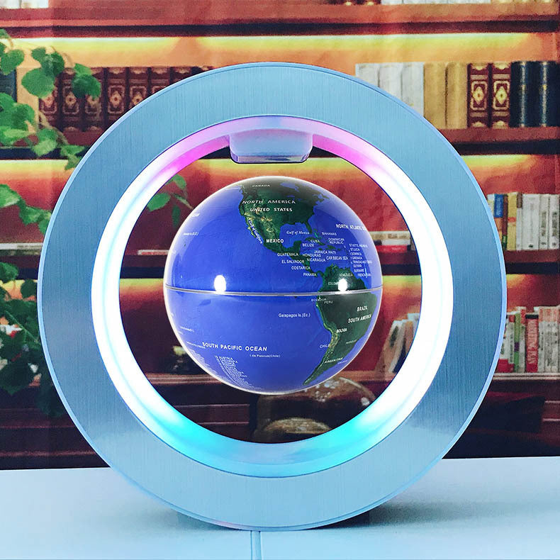 Round LED World Map Floating Globe Magnetic Levitation Light