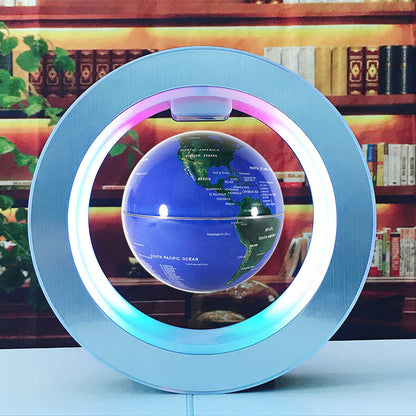 Round LED World Map Floating Globe Magnetic Levitation Light