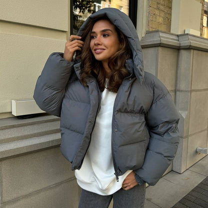 Cotton-padded Loose Coat Short Pocket Jacket