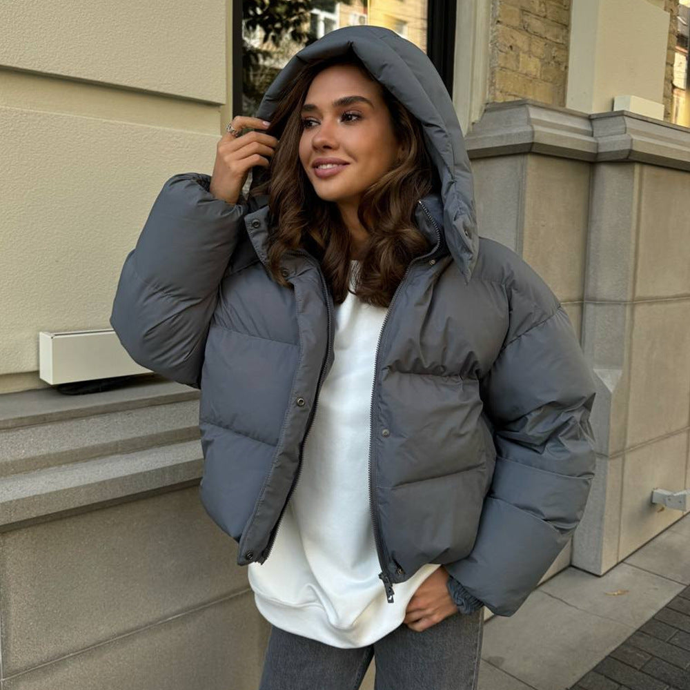 Cotton-padded Loose Coat Short Pocket Jacket