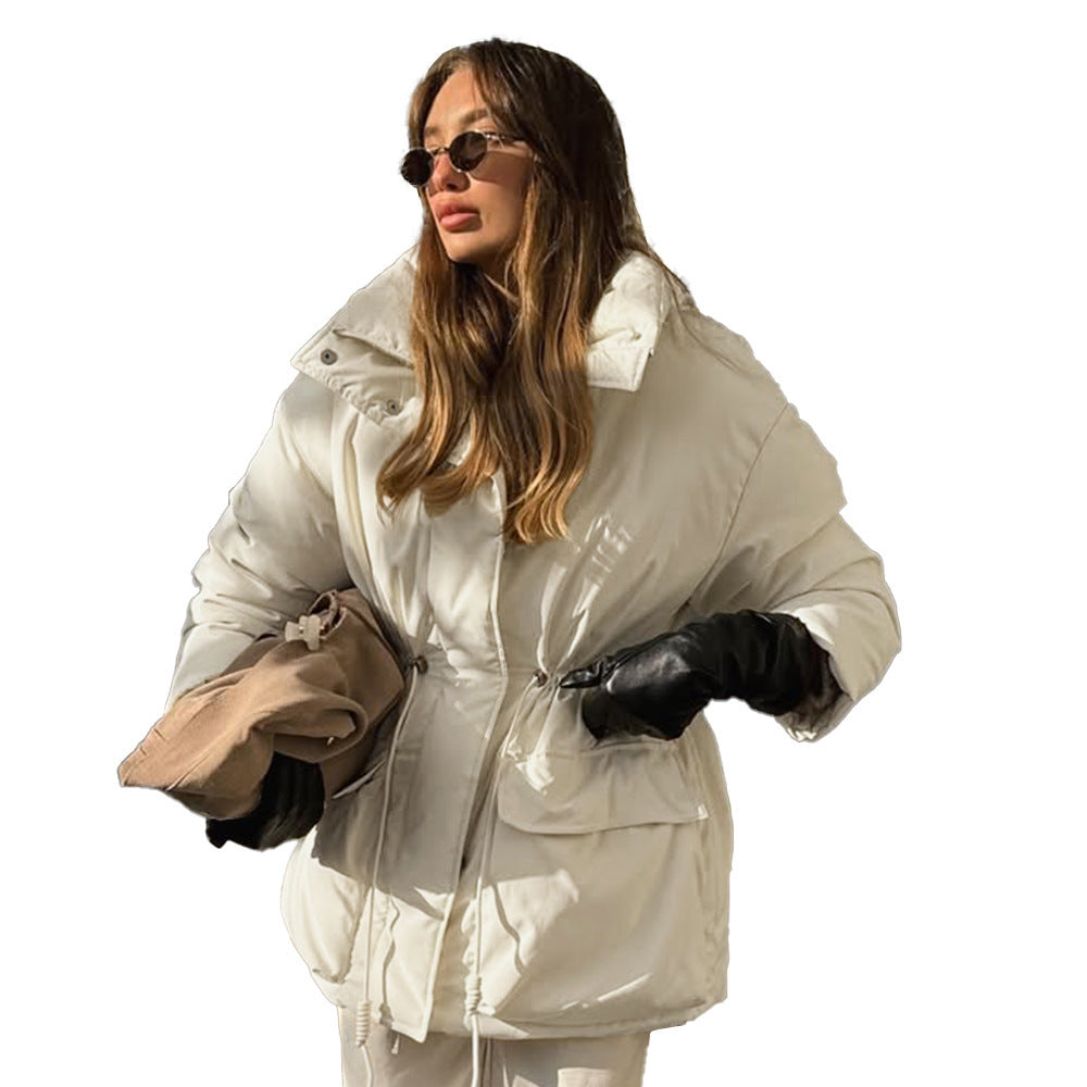 Slim-fit Cotton Padded Drawstring Waist Tight Jacket